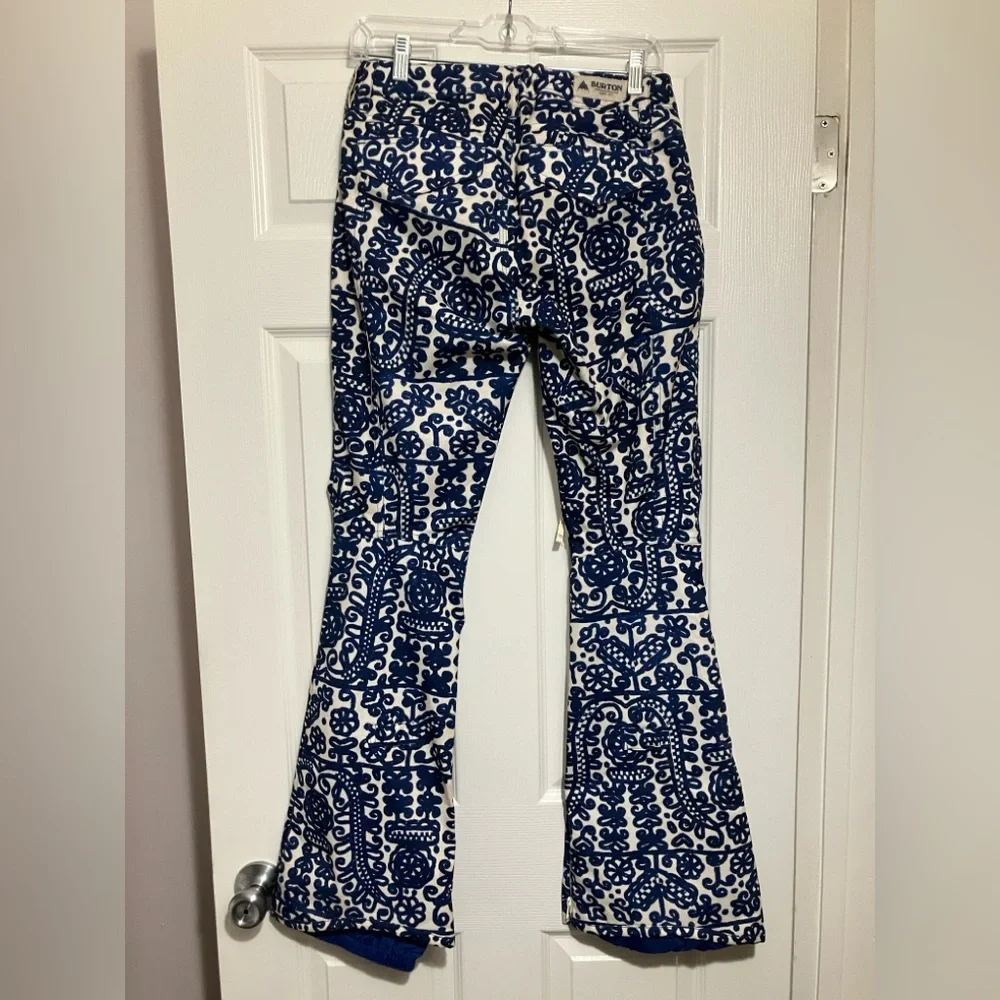 Burton Vida blue white rustic print snowboard ski pants  XS - Picture 6 of 11